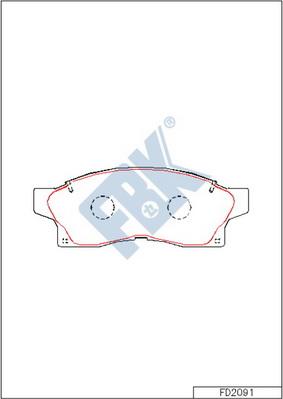 FBK FD2091 - Гальмівні колодки, дискові гальма autocars.com.ua