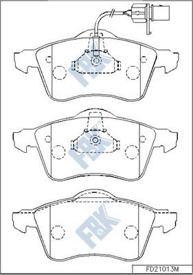 FBK FD21013M - Тормозные колодки, дисковые, комплект avtokuzovplus.com.ua