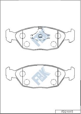 FBK FD21015 - Гальмівні колодки, дискові гальма autocars.com.ua