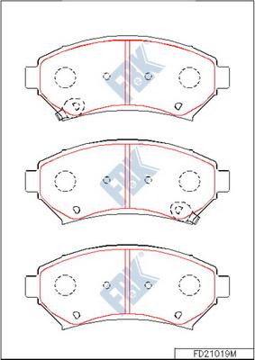 FBK FD21019M - Тормозные колодки, дисковые, комплект avtokuzovplus.com.ua