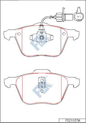 FBK FD21037M - Тормозные колодки, дисковые, комплект avtokuzovplus.com.ua