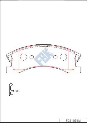 FBK FD21051M - Гальмівні колодки, дискові гальма autocars.com.ua