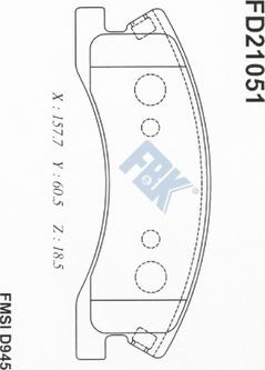 FBK FD21051 - Гальмівні колодки, дискові гальма autocars.com.ua