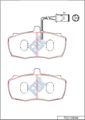 FBK FD21086M - Тормозные колодки, дисковые, комплект avtokuzovplus.com.ua