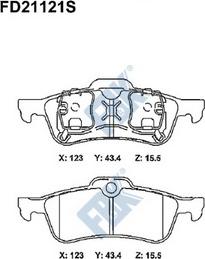 FBK FD21121S - Гальмівні колодки, дискові гальма autocars.com.ua