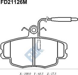 FBK FD21126M - Гальмівні колодки, дискові гальма autocars.com.ua