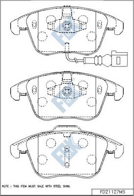 FBK FD21127MS - Тормозные колодки, дисковые, комплект avtokuzovplus.com.ua