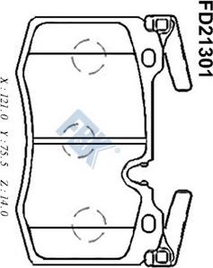 FBK FD21301 - Гальмівні колодки, дискові гальма autocars.com.ua