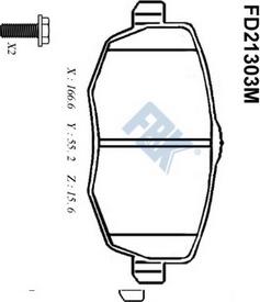 FBK FD21303M - Гальмівні колодки, дискові гальма autocars.com.ua