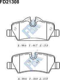 FBK FD21308 - Гальмівні колодки, дискові гальма autocars.com.ua