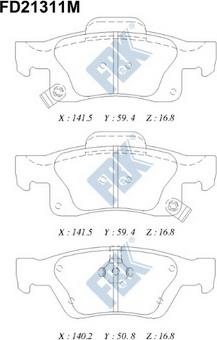 FBK FD21311M - Гальмівні колодки, дискові гальма autocars.com.ua