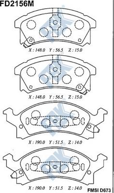 FBK FD2156M - Гальмівні колодки, дискові гальма autocars.com.ua