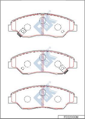 FBK FD22000M - Тормозные колодки, дисковые, комплект avtokuzovplus.com.ua