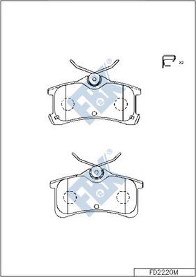 FBK FD2220M - Гальмівні колодки, дискові гальма autocars.com.ua