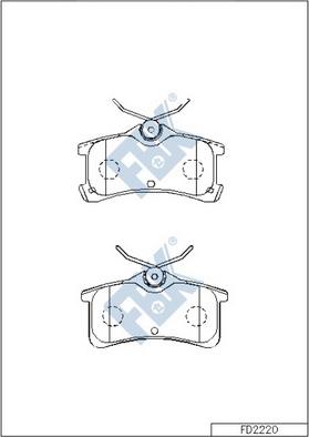 FBK FD2220 - Тормозные колодки, дисковые, комплект avtokuzovplus.com.ua