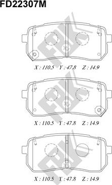 FBK FD22307M - Тормозные колодки, дисковые, комплект avtokuzovplus.com.ua