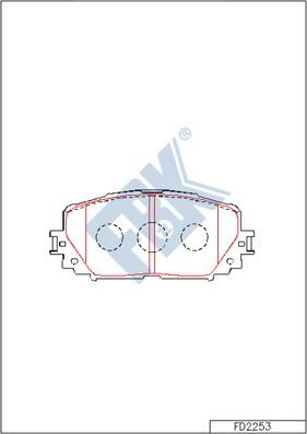 FBK FD2253 - Тормозные колодки, дисковые, комплект avtokuzovplus.com.ua