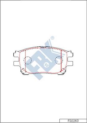 FBK FD2263 - Тормозные колодки, дисковые, комплект avtokuzovplus.com.ua