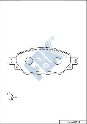 FBK FD2301M - Тормозные колодки, дисковые, комплект avtokuzovplus.com.ua