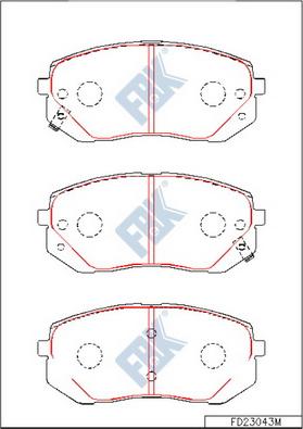 FBK FD23043M - Гальмівні колодки, дискові гальма autocars.com.ua