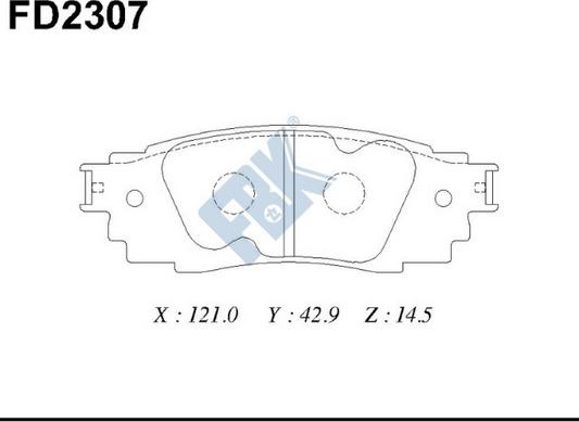 FBK FD2307 - Гальмівні колодки, дискові гальма autocars.com.ua