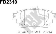 FBK FD2310 - Тормозные колодки, дисковые, комплект avtokuzovplus.com.ua