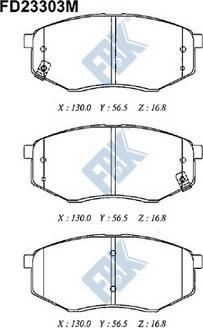 FBK FD23303M - Тормозные колодки, дисковые, комплект avtokuzovplus.com.ua