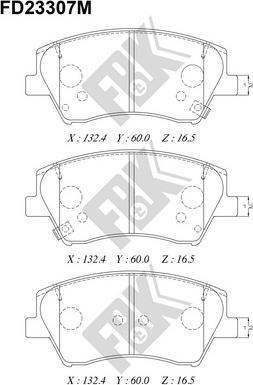 FBK FD23307M - Тормозные колодки, дисковые, комплект avtokuzovplus.com.ua