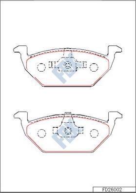 FBK FD26002 - Тормозные колодки, дисковые, комплект avtokuzovplus.com.ua