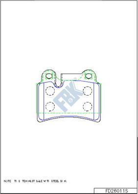 FBK FD26011S - Тормозные колодки, дисковые, комплект avtokuzovplus.com.ua