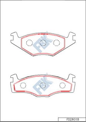 FBK FD26018 - Тормозные колодки, дисковые, комплект avtokuzovplus.com.ua