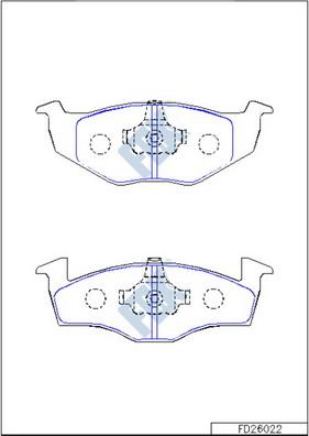 FBK FD26022 - Тормозные колодки, дисковые, комплект avtokuzovplus.com.ua