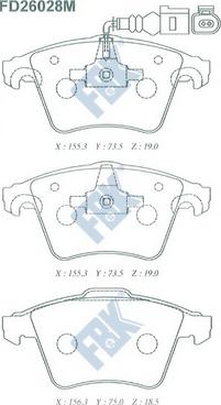 FBK FD26028M - Тормозные колодки, дисковые, комплект avtokuzovplus.com.ua