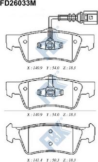 FBK FD26033M - Гальмівні колодки, дискові гальма autocars.com.ua