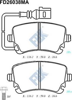 HELLA PAGID 355011641 - Гальмівні колодки, дискові гальма autocars.com.ua