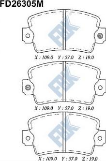 FBK FD26305M - Тормозные колодки, дисковые, комплект avtokuzovplus.com.ua