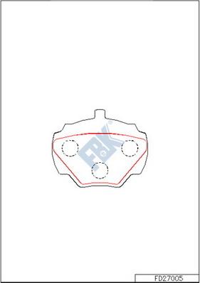 FBK FD27005 - Тормозные колодки, дисковые, комплект avtokuzovplus.com.ua