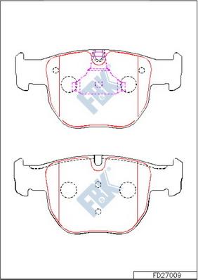 FBK FD27009 - Тормозные колодки, дисковые, комплект avtokuzovplus.com.ua