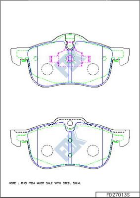 FBK FD27013S - Гальмівні колодки, дискові гальма autocars.com.ua