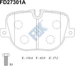 FBK FD27301A - Гальмівні колодки, дискові гальма autocars.com.ua