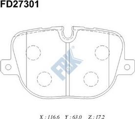 FBK FD27301 - Гальмівні колодки, дискові гальма autocars.com.ua