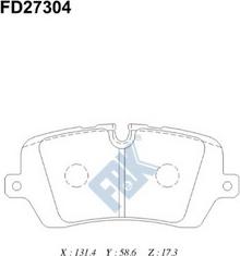 FBK FD27304 - Тормозные колодки, дисковые, комплект avtokuzovplus.com.ua