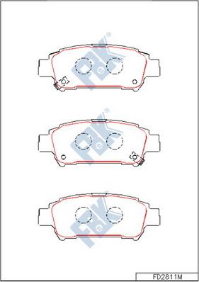 FBK FD2811M - Тормозные колодки, дисковые, комплект avtokuzovplus.com.ua