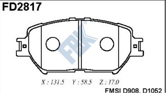 FBK FD2817 - Гальмівні колодки, дискові гальма autocars.com.ua
