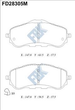 FBK FD28305M - Гальмівні колодки, дискові гальма autocars.com.ua