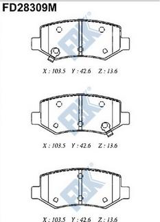 FBK FD28309M - Гальмівні колодки, дискові гальма autocars.com.ua