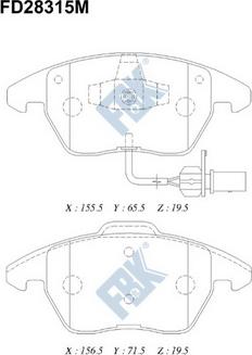 FBK FD28315M - Гальмівні колодки, дискові гальма autocars.com.ua