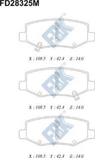 FBK FD28325M - Гальмівні колодки, дискові гальма autocars.com.ua