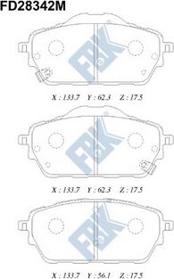 FBK FD28342M - Гальмівні колодки, дискові гальма autocars.com.ua