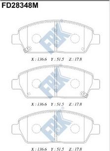 FBK FD28348M - Гальмівні колодки, дискові гальма autocars.com.ua
